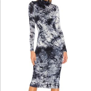 Ivanna Midi Dress in Indigo Blue Tie Dye